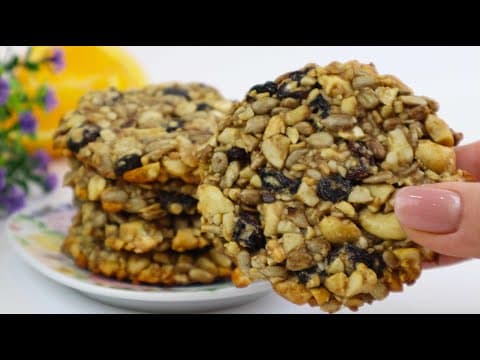4-Ingredient Cashew Sunflower Raisin Banana Cookies