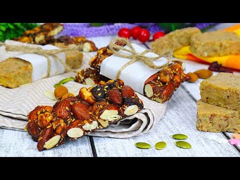 2 Energy Bar Recipes with Nuts and Dried Fruits