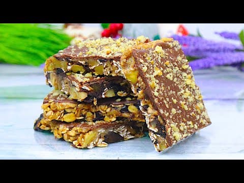Oat Walnut and Prune Breakfast Bars — No Sugar, No Flour