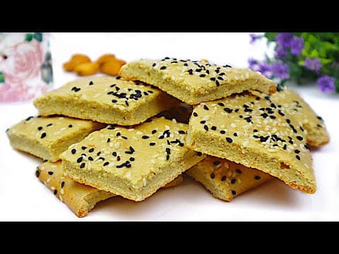 Sesame Cracker Cookies Without Wheat Flour or Sugar