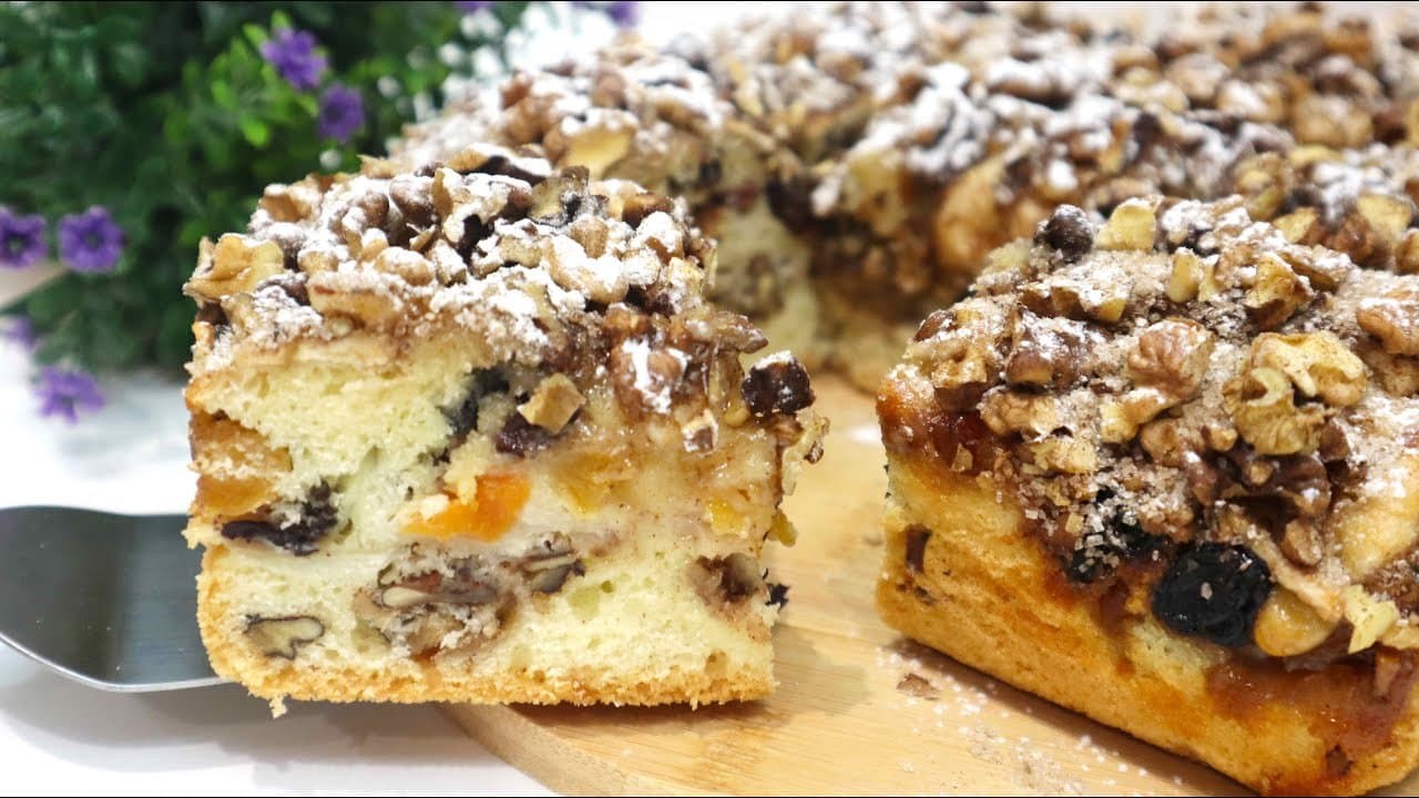 Layered Apple Walnut Royal Cake with Dried Fruit