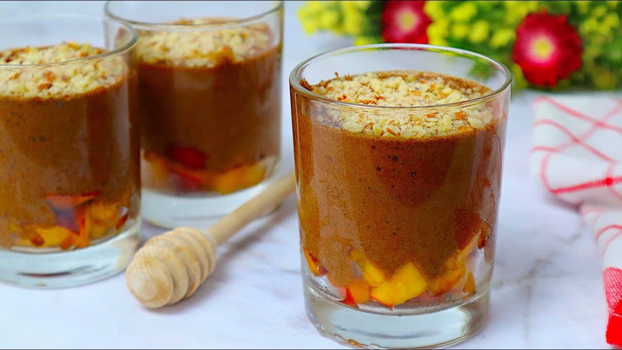 No-Bake Coffee Banana Almond Mousse (Sugar-Free)