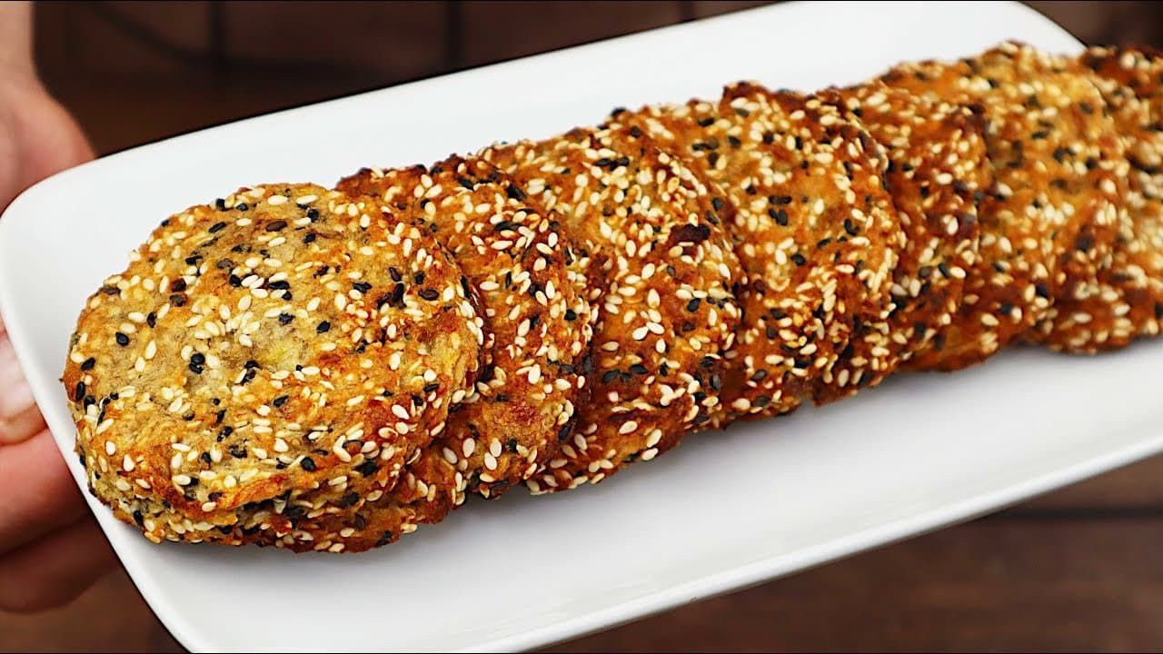 Banana Black and White Sesame Butter Cookies