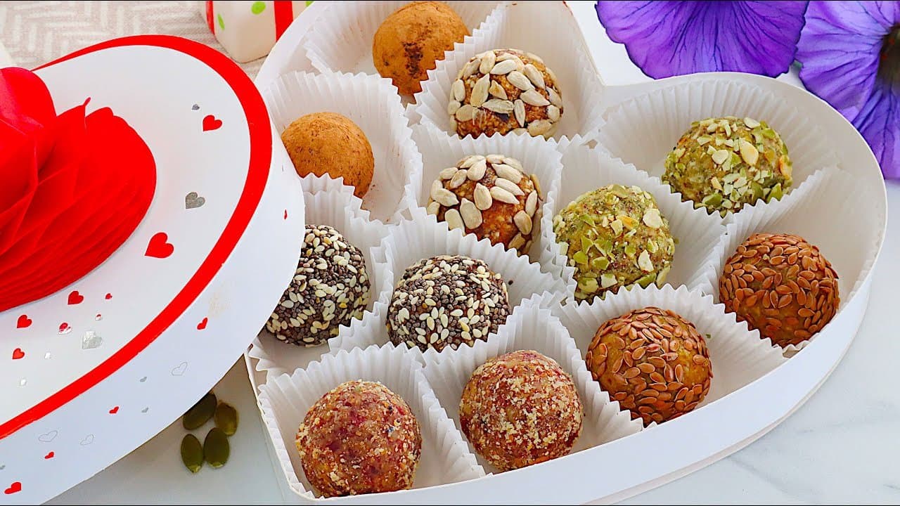 Chia Date Syrup Coconut Truffles (Vegan, No Sugar)