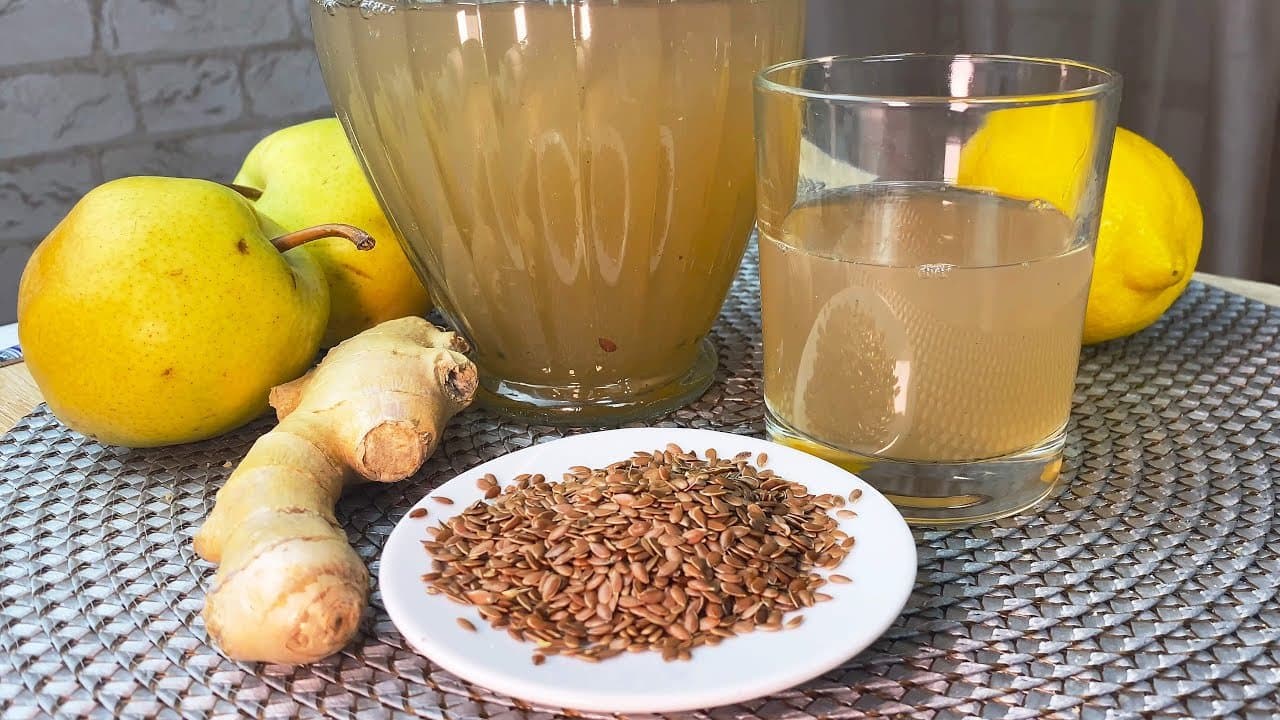 Flaxseed Ginger Lemon Kissel Drink (No Sugar)