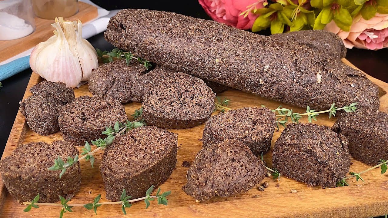 Flaxseed Psyllium Dark Baton Bread (Vegan)
