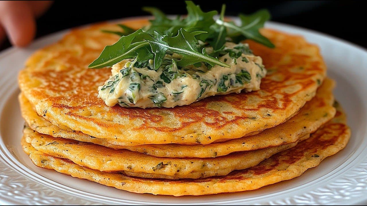 Lentil Pancakes with Avocado Tuna Topping