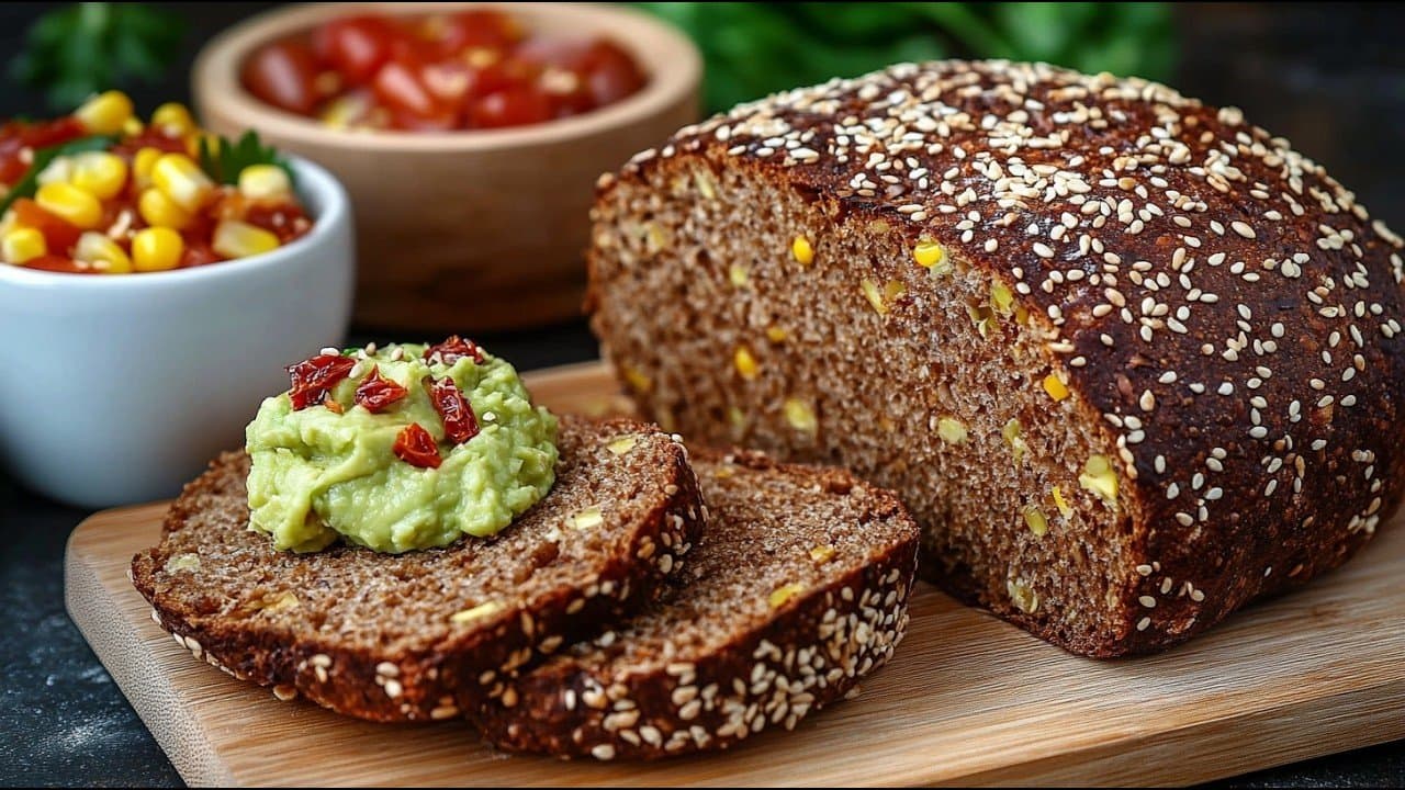 3-Ingredient Flaxseed Psyllium Bread with Bruschetta
