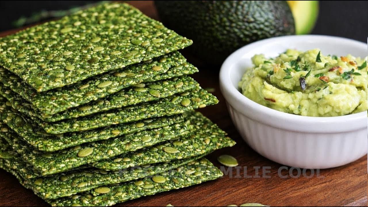 Green Seed Spinach Crackers (No Flour)