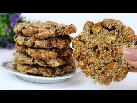 4-Ingredient Almond Coconut Chocolate Cookies in 5 Minutes — Easy cookies from ground almonds, coconut flakes, chopped dark chocolate and rip