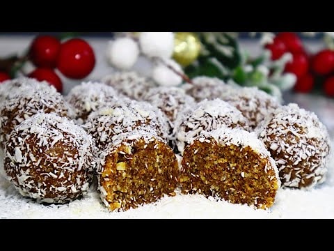 Almond Date Coconut Truffles — 3 Ingredients in 5 Minutes — A vegan 3-ingredient truffle of lightly toasted ground almonds blended with date
