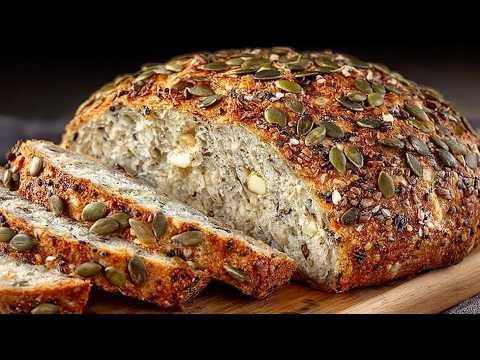 Mandel-Kerne-Proteinbrot (mehr Eiweiß als Steak) — Eiweißreiches, mehlfreies Brot aus gemahlenen Mandeln, Lein-, Kürbis-, Sonnenblu