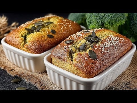 Brokkolibrot für Darm- und Herzgesundheit — Mehlfreies Brokkolibrot mit Mandelmehl, Käse, griechischem Joghurt und Flohsamen