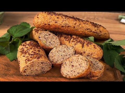 Grüner Buchweizen-Linsen-Stangen — Mehlfreie Brotstangen aus gemahlenem grünem Buchweizen und roten Linsen, gebunde