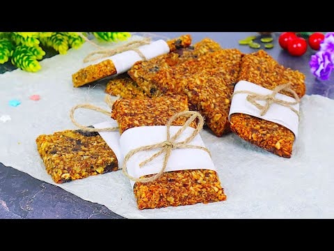 2 Healthy Protein Bar Recipes with Nuts and Dried Fruits — Two healthy homemade protein bar recipes with mixed nuts, dried fruits, oats and