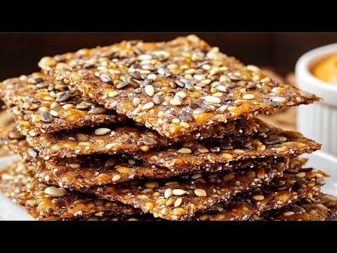 5-Minute Keto Seed Crackers — Crispy keto seed crackers ready in 5 minutes of prep. A flour-free snack loaded 