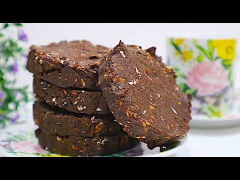No-Bake Chocolate Oat Walnut Cookies — No Flour, No Eggs, No Sugar — No-bake chocolate cookies made of toasted walnuts, oats, cocoa, banana puree and