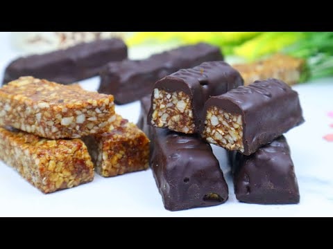 Bombones crujientes de frutos secos sin horno — Sin azúcar, sin harina, sin gluten — Crujiente casero de frutos secos hecho con nueces, avellanas, anacardos y cacahu