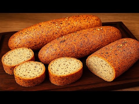 Rote-Linsen-Brotstangen — Mehlfreie Brotstangen aus roten Linsen mit Flohsamenschalen, Kürbiskernen und ge