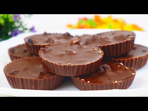 3-Ingredient Homemade Chocolate Medallions with Sunflower Seeds and Raisins — Simple homemade chocolate medallions made with melted dark chocolate, lightly to