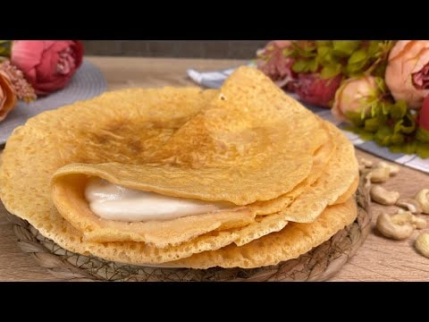 Vegan Lentil Pancakes with Cashew Nut Sauce — Gluten-free, egg-free lentil pancakes made from red lentils and served with a cr