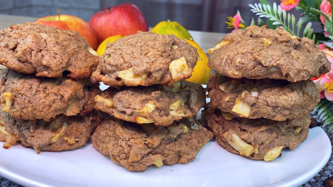 Apple Cinnamon Buckwheat Cookies (No Sugar) — Spiced apple cookies with green buckwheat flour and a touch of cinnamon. Sweeten