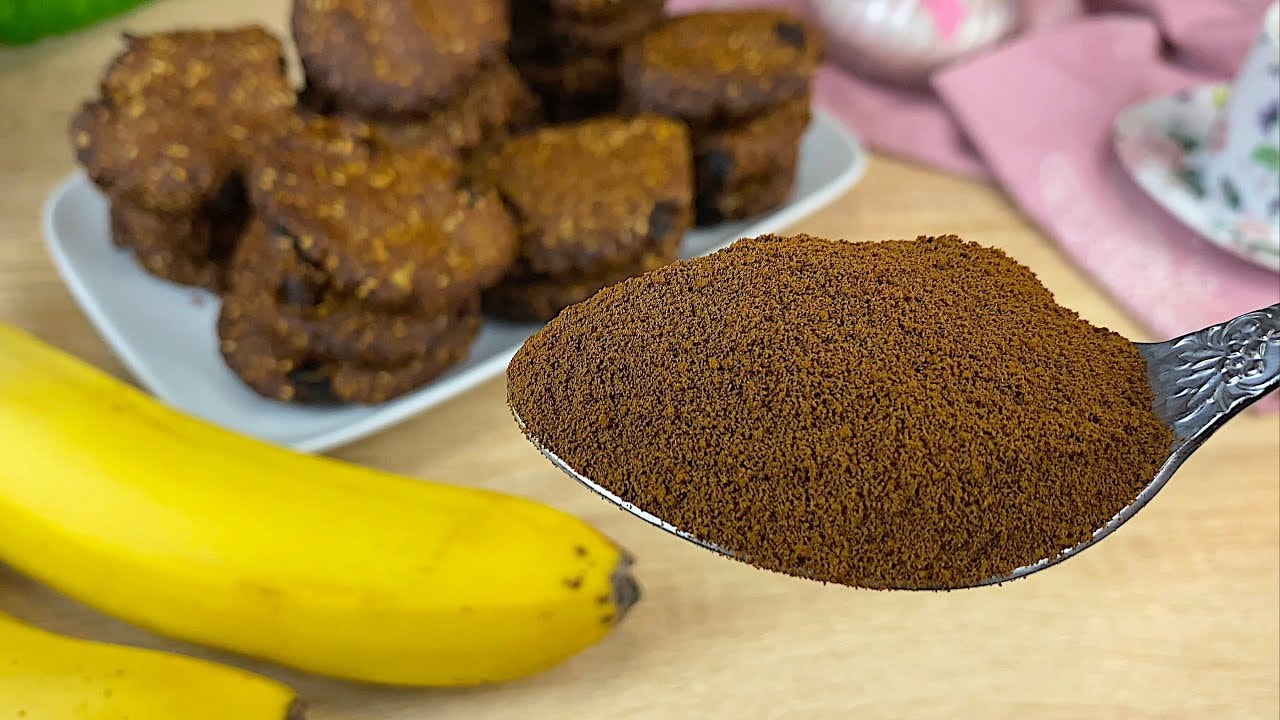 Овсяные печенья с грецким орехом и кофе без сахара и муки — Пряное печенье из молотой овсянки, грецких орехов, кунжута, банана, корицы и лож