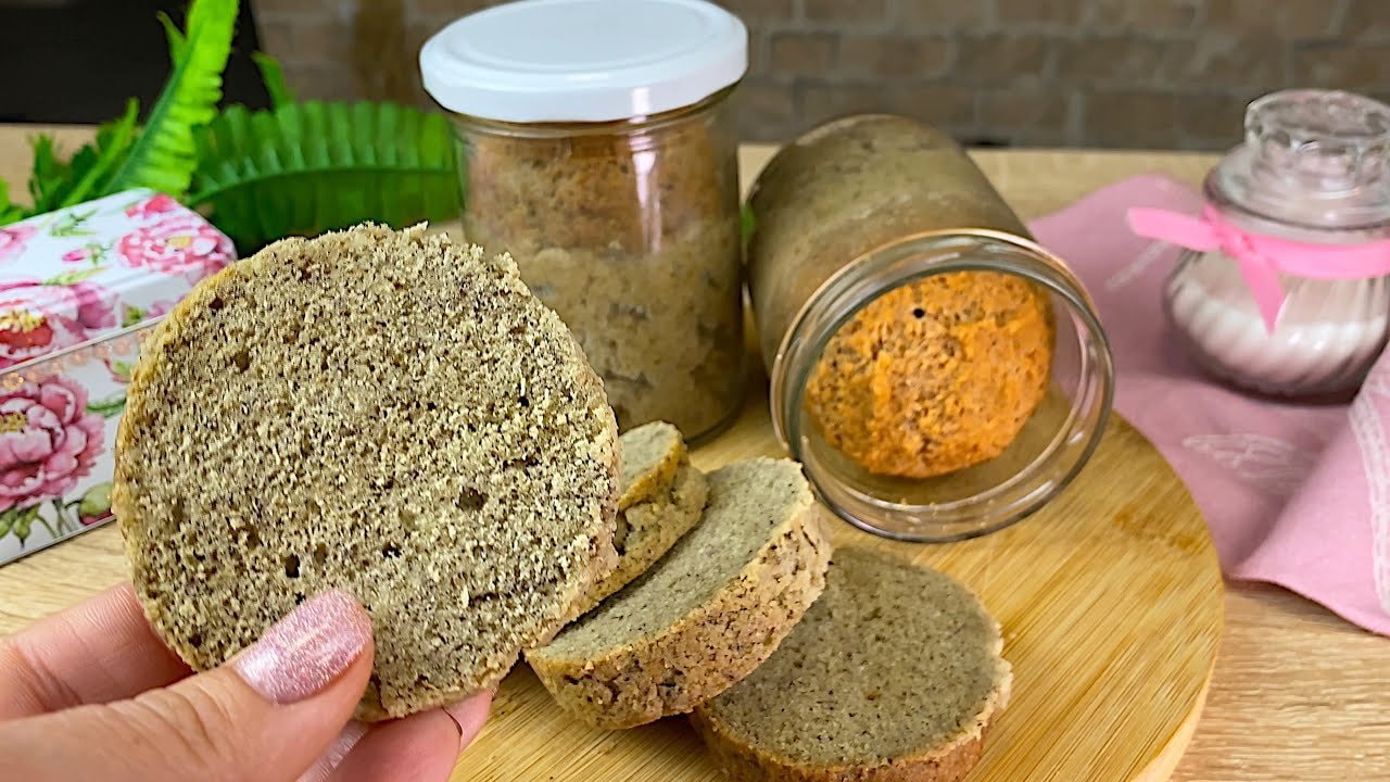 Glutenfreies Rotlinsen-Glasbrot (Ohne Mehl) — Herzhafter Linsenlaib gebacken in Gläsern, gebunden mit Flohsamenschalen und bel