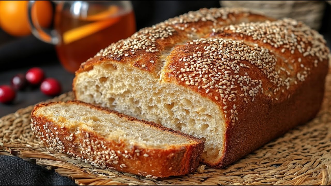 Pain au sarrasin vert sur levain au cumin — Pain croustillant au sarrasin vert sur levain parfumé au cumin, lié par la fécul