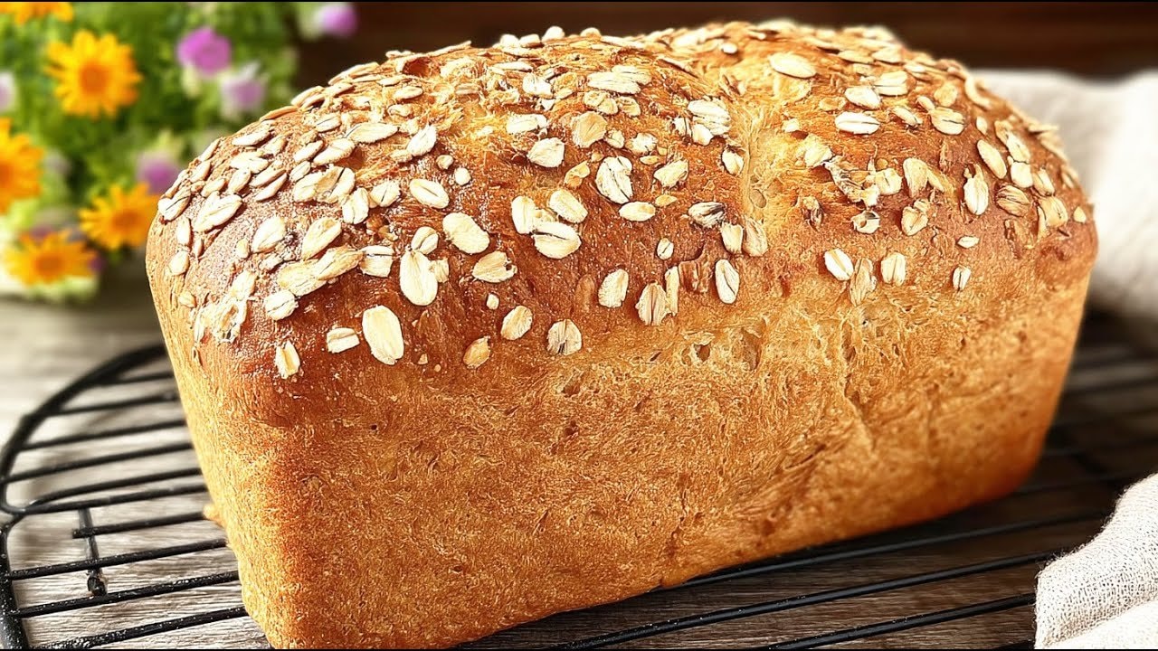 Hefe-Haferbrot ohne Mehl (Milchfrei) — Fluffiges Hefebrot vollständig aus gemahlenem Hafer mit Olivenöl und einem Hauch