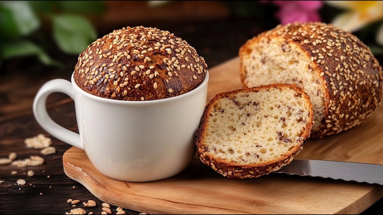 Avocado-Sesam-Keto-Minibrote (Low-Carb) — Zarte Keto-Minibrote gebunden mit Eischnee, Avocado, Mandelmehl und gemahlenem S