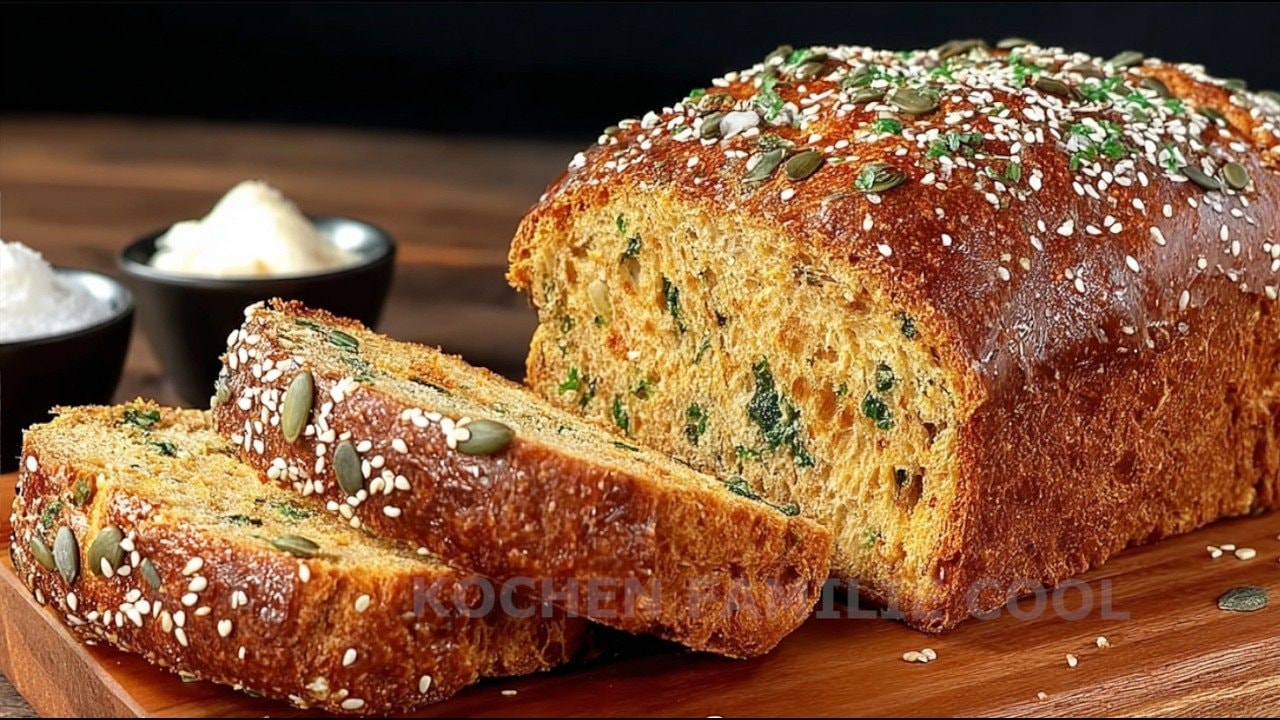 Pan proteico de lentejas rojas y semillas (sin gluten) — Pan denso de lentejas reforzado con psyllium y semillas de calabaza y girasol. M