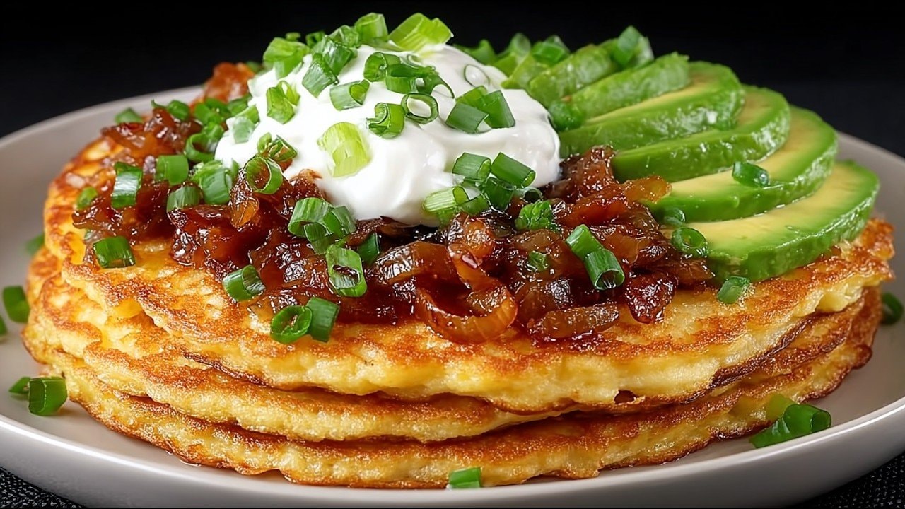 Pancakes cétogènes au cheddar et aux amandes pour petit-déjeuner — Pancakes cétogènes salés fouettés à partir de fromage frais, œufs, farine d'aman