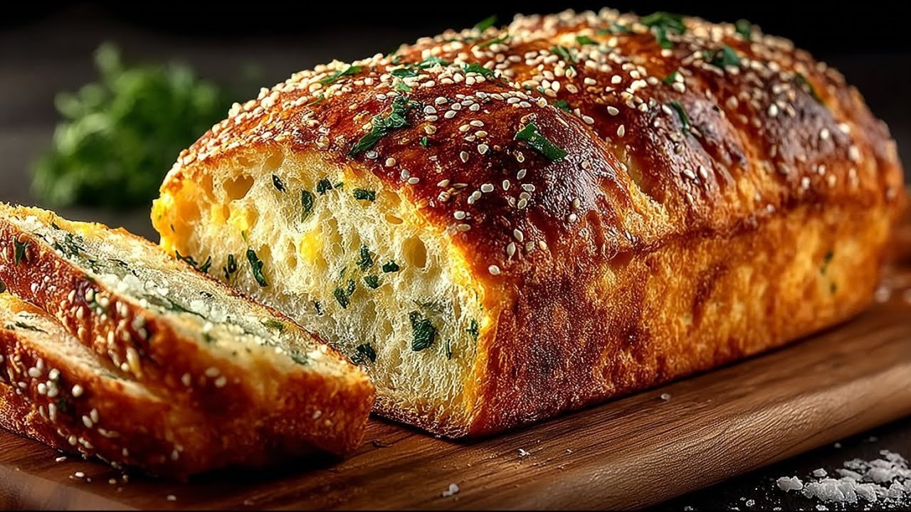 Pain aux lentilles vertes, épinards et ail (sans farine) — Pain vert vibrant aux lentilles moulues à sec avec psyllium, fibre de potiron et