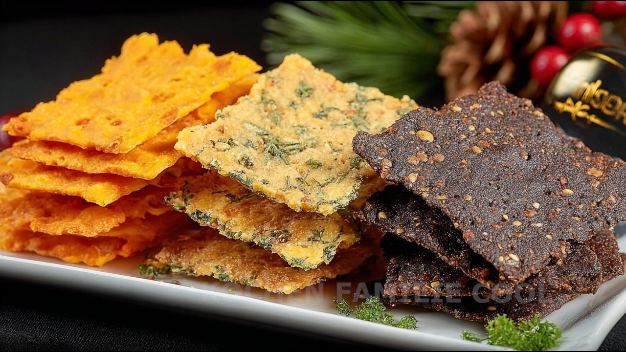 Keto Green Herb Almond Crackers (No Flour) — Crispy almond-flour crackers studded with fresh dill, Italian herbs and dried ga