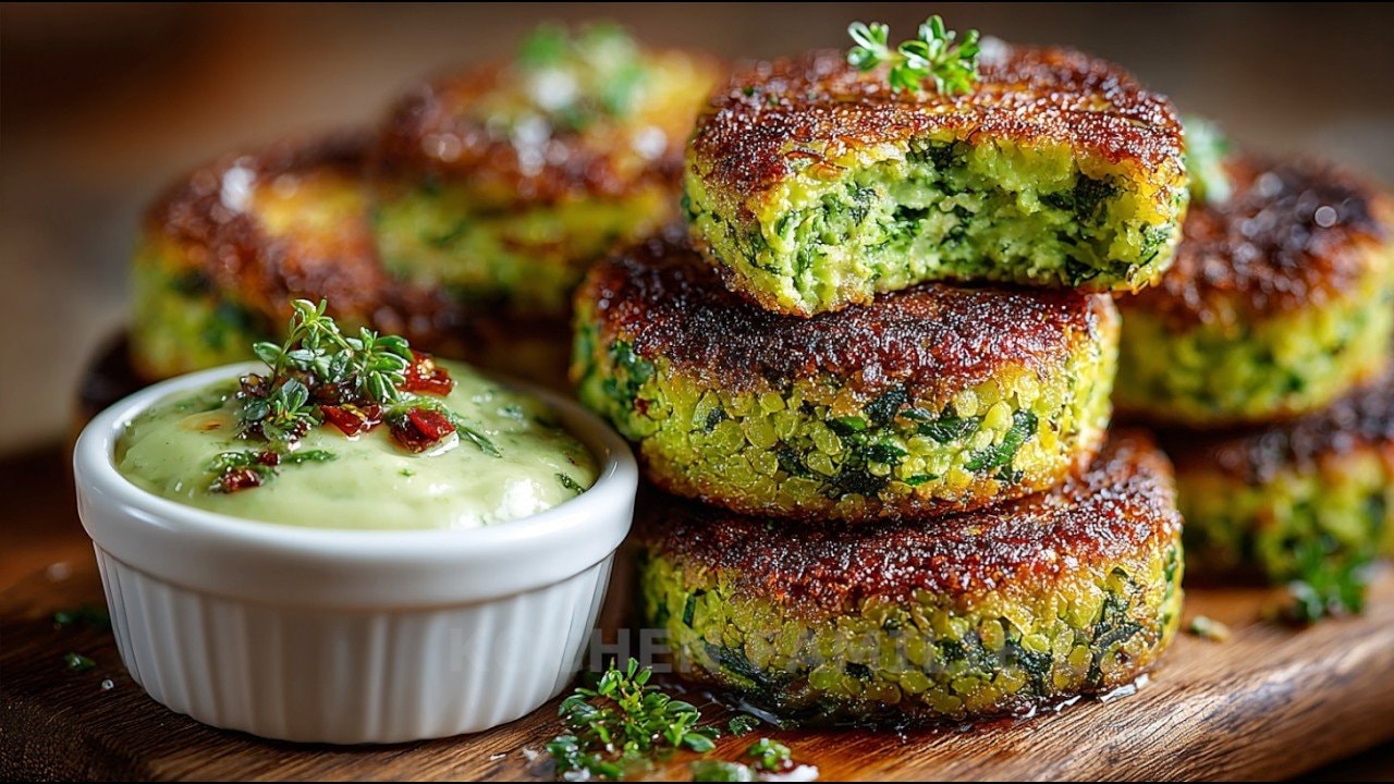 Tuna Lentil Spinach Patties with Avocado Sauce — Juicy patties of blended lentils, spinach, tuna and eggs, pan-fried until golden
