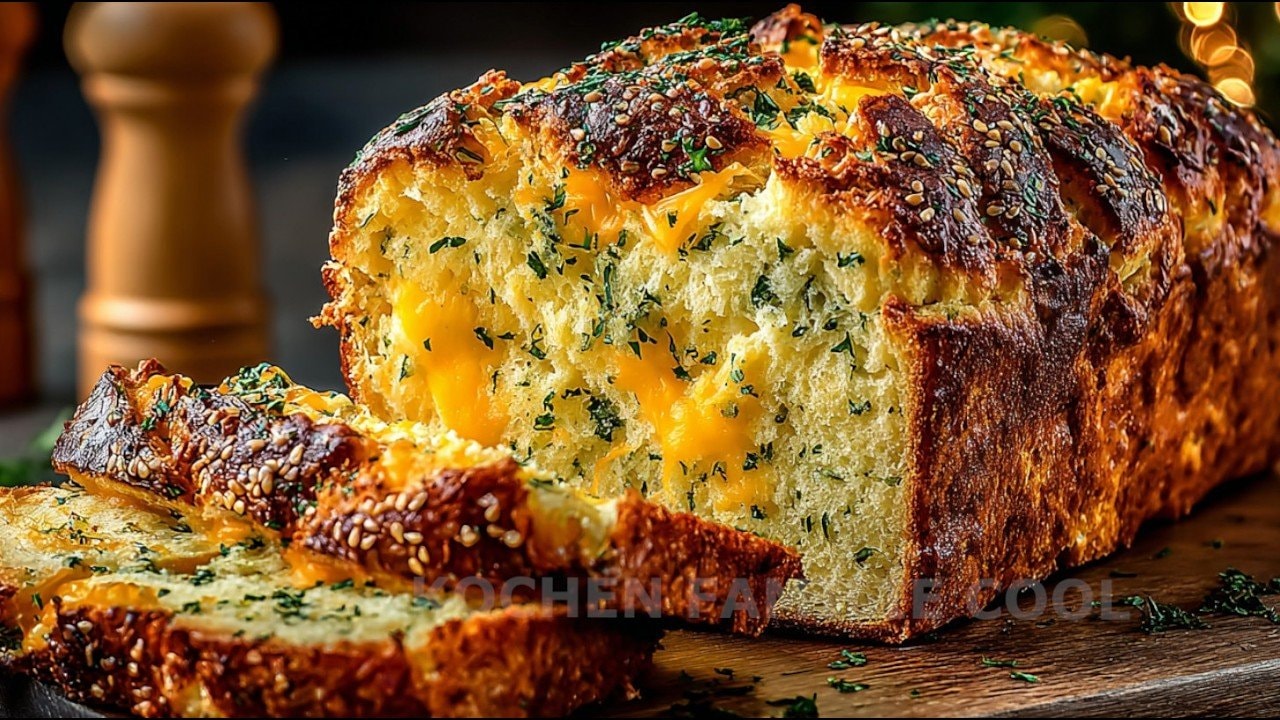 Lentil Cheese Bread with Psyllium and Sesame — Dense lentil loaf folded with mozzarella, cheddar, fresh dill and psyllium. Topp